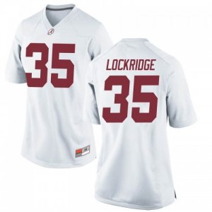 Women's Alabama Crimson Tide #35 De'Marquise Lockridge White Replica NCAA College Football Jersey 2403AGLR0